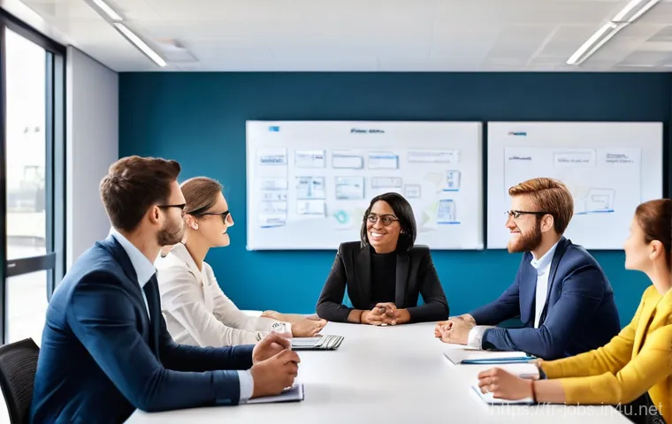 직업상담사와 경력 코칭 비법 - **Prompt 1: AI as a Collaborative Partner**
    A modern, bright French office interior during the d...