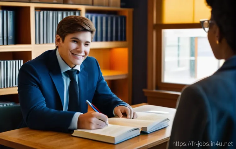 직업상담사 직무 변경 사례 - **Prompt for a Traditional Career Counseling Scene:**
    A warm and inviting image showing a male c...