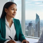 직업상담사 국가시험 출제 경향 - **A Personalized Guidance Session in a Modern Office:**
    A professional career counselor, a woman...