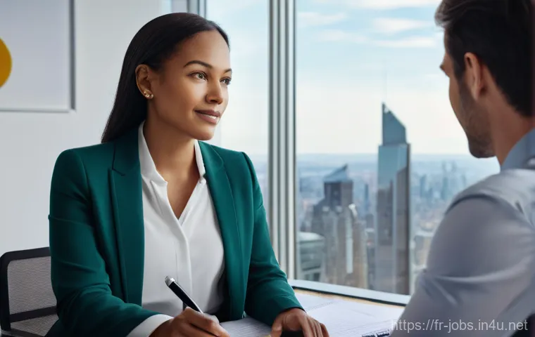 직업상담사 국가시험 출제 경향 - **A Personalized Guidance Session in a Modern Office:**
    A professional career counselor, a woman...