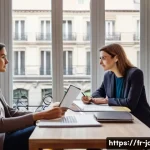 직업상담사와 직업 적성 검사 - A professional career counselor&rsquo;s office in a modern Parisian setting, featuring a warm and inviting...