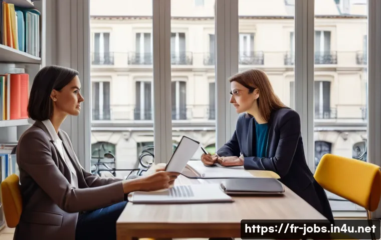 직업상담사와 직업 적성 검사 - A professional career counselor&rsquo;s office in a modern Parisian setting, featuring a warm and inviting...